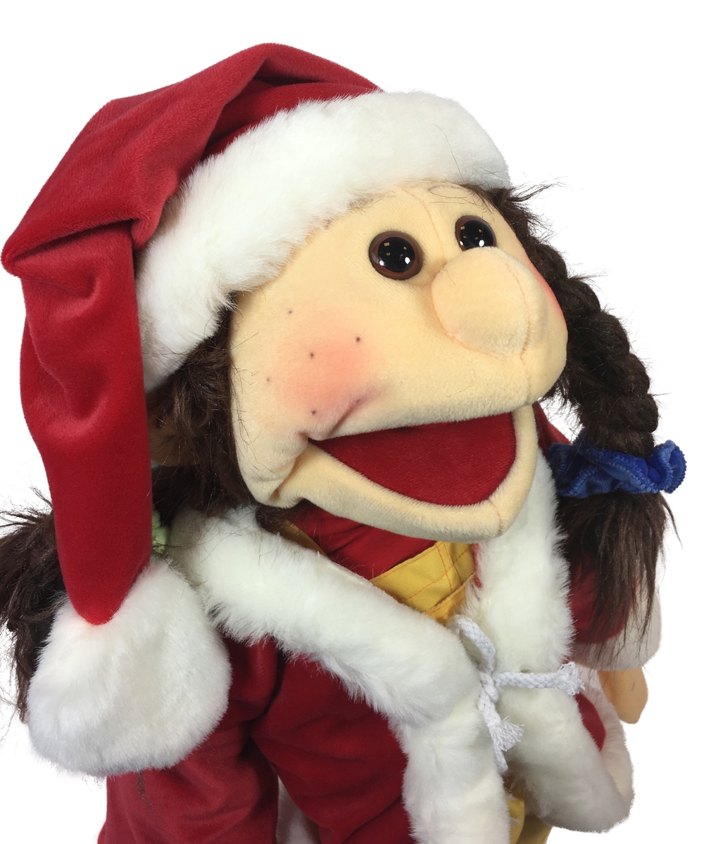 katoen nakoming Vierde Leuke kerstoutfit voor jouw handpop van Living Puppets