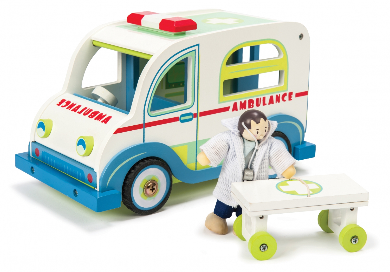 Modderig Helder op Omleiding Prachtige houten ambulance set!