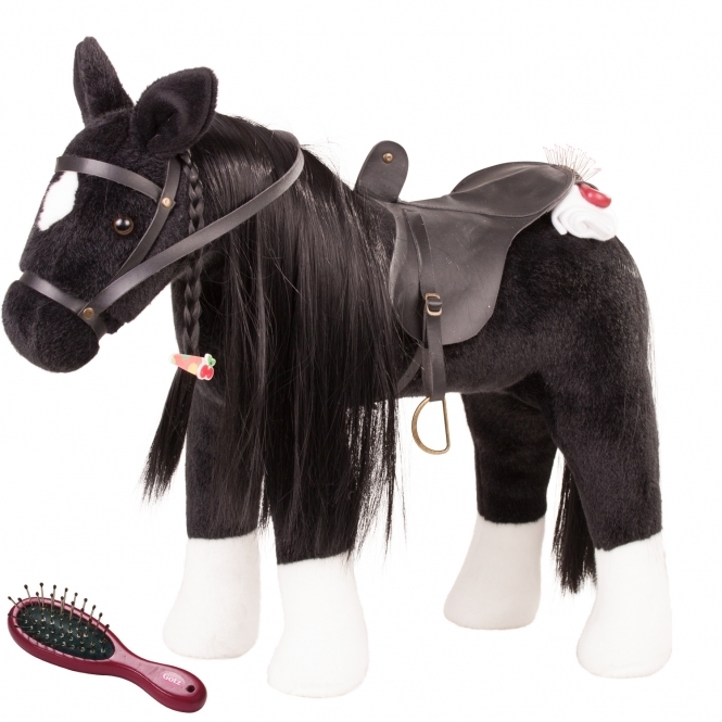 Doornen Voorwoord Buitenshuis Jouw pop kan op dit prachtige zwarte paard van Götz paardrijden