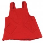 Handpoppen kleding - Rode jurk - 35cm