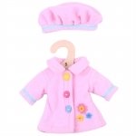 Bigjigs - 25cm - Winterjas en muts roze