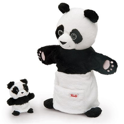 Handpop Panda met baby - Trudi