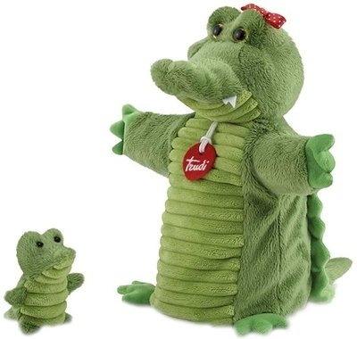 Handpop - Krokodil met baby - Trudi