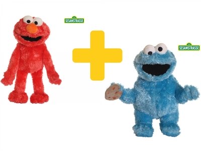Voordeelpakket Elmo en Koekiemonster - ca.33cm - Living Puppets